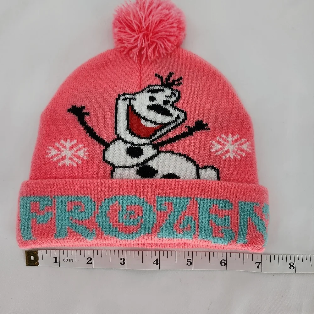 Elsa Frozen Kids Knit Beanie Pink Pom‎ Pom Winter Snow